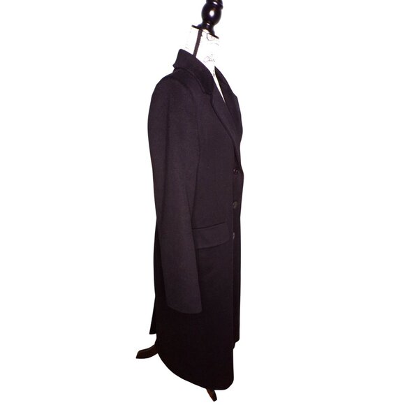 🆕 FLEURETTE Holland Italian Wool Longline Coat Black 12 Soft - Picture 10 of 16